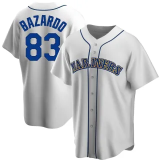 Replica Men's Eduard Bazardo Seattle Mariners Home Cooperstown Collection Jersey - White