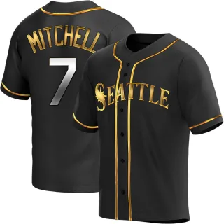 Replica Men's Kevin Mitchell Seattle Mariners Alternate Jersey - Black Golden